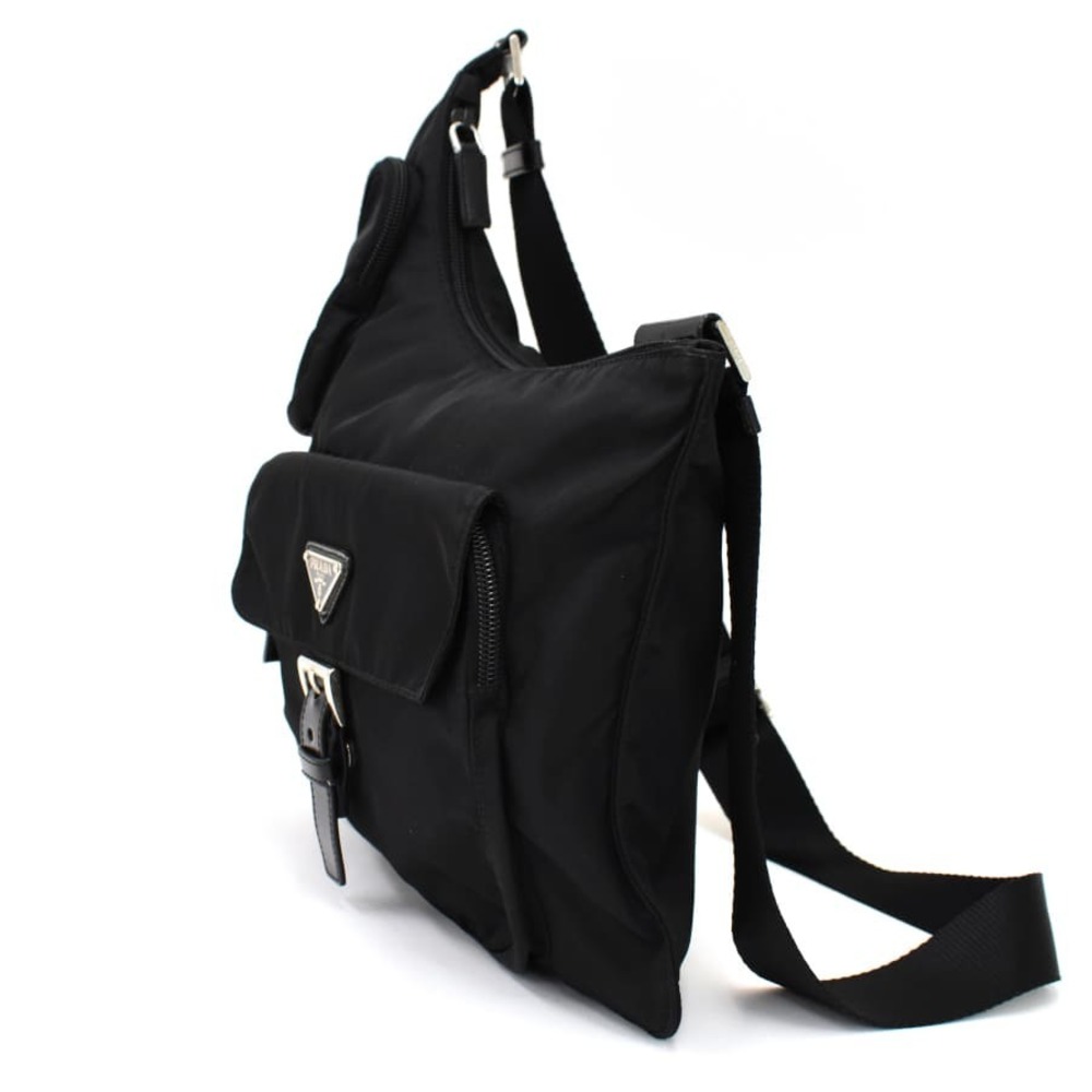 Prada Body Bag Triangular Plate Triangle Nylon Le… - image 2